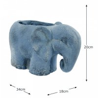 Solstice Sculptures Elephant Planter 20cm in Blue Iron Effect