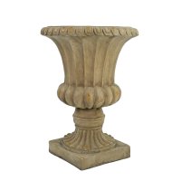 Solstice Sculptures Fluted Urn Tall 71cm -Weathered Dk Stone Eff