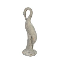 Solstice Sculptures Egret Low 58cm -Weathered Light Stone Effect