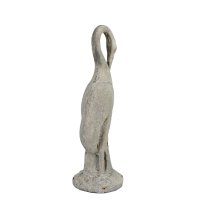 Solstice Sculptures Egret Low 58cm -Weathered Light Stone Effect