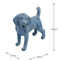 Solstice Sculptures Dog Standing 34cm in Blue Iron Effect