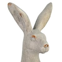 Solstice Sculptures Hare Sitting 61cm -Weathered Lt Stone Effect