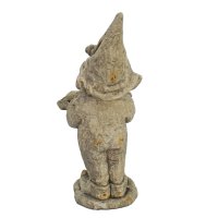 Solstice Sculptures Gnome Standing 50cm -Weathered Dark StoneEff