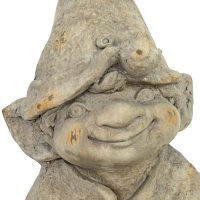 Solstice Sculptures Gnome Standing 50cm -Weathered Dark StoneEff