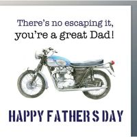 Fathers Day Card - Dad Motorbike - Arty Penguin