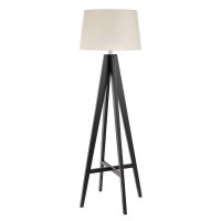 Searchlight Easel Floor Lamp Dark Wood Cream Linen Shade