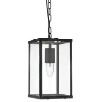 Searchlight Lantern Noir 1 Light Rectangle Black/Clear Glass