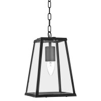 Searchlight Voyager 1 Light Lantern Tapered Black with Clear Glass