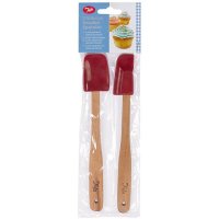 Tala Set 2 Silicone Headed Spatulas with Wooden Handles