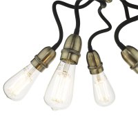 Eydie 5 Light Semi Flush Matt Black Antique Brass