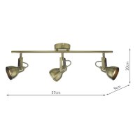 Fothergill 3 Light Bar Spotlight Antique Brass