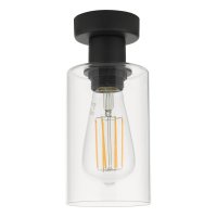 Miu 1 Light Flush Matt Black Glass