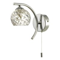 Nakita Wall Light Polished Chrome With Twisted Open Glass