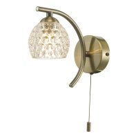 Nakita Wall Light Antique Brass With Dimpled Glass