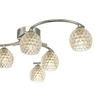 Nakita 6 Light Semi Flush Polished Chrome With Dimpled Glass