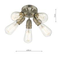 Yao 5 Light Flush Satin Nickel