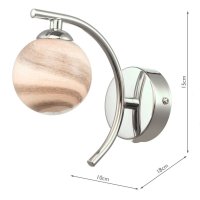 Atiya Wall Light Polished Chrome With Planet Style Glass