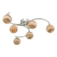 Atiya 6 Light Semi Flush Polished Chrome With Planet Style Glass