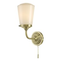 Caden Wall Light Antique Brass Opal Glass IP44