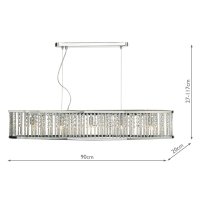 Nantes 5 Light Bar Pendant Polished Chrome Aluminium