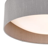 Nysa 2 Light Flush Grey Faux Silk 40cm