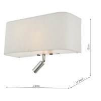 Ronda 3 Light Wall Light Ivory With LED Reading Light