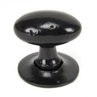 Black Oval Mortice/Rim Knob Set