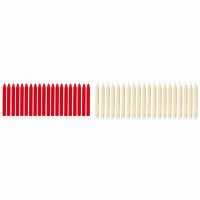 Premier Decorations Mini Candles 10cm (Pack of 20) - Assorted Red/Ivory