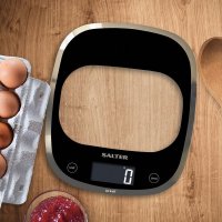Salter Electronic Curved Black Glass Kitchen Scales