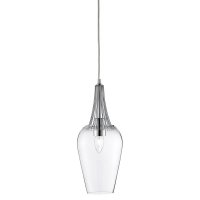 Searchlight Whisk Pendant Chrome & Clear Glass