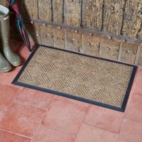 Outside In Opti-Mat Chequered Rubber Backed 45 x 75cm - Chestnut