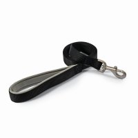 Ancol Black Nylon Padded Snap Lead - 100cm