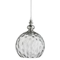 Searchlight Indiana 1 Light Pendant Satin Silver Clear Glass
