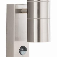Searchlight Metro LED 2 Light Outdoor Wall Light - Stainless Steel & Glass
