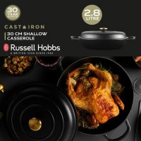 Russell Hobbs 30cm Cast Iron Casserole - Black