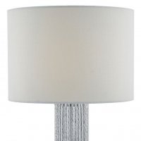 Dar Lazio Table Lamp Silver with White Cotton Shade