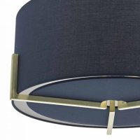 Dar Santino 3 Light Pendant Navy Blue Gold