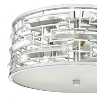 Dar Seville 3 Light Flush Polished Chrome Crystal