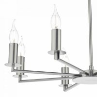 Dar Tyler 8 Lt Height Adjustable Pendant Stn Nickel Without Shds