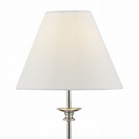 Dar Blenheim Table Lamp Polished Nickel with Ivory Shade