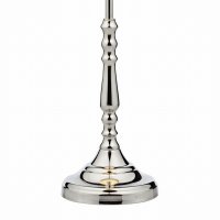 Dar Blenheim Table Lamp Polished Nickel with Ivory Shade