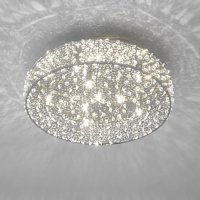 Dar Kotaro 6 Light Flush Polished Chrome & Crystal