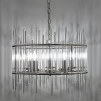 Dar Olyn 5 Light Pendant Polished Nickel & Glass