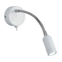 Searchlight Flexy Wall LED Adj Wall Light White Head & Body-Chrome Flexi Arm