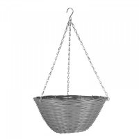 Smart Garden Faux Rattan Hanging Basket 14? Slate