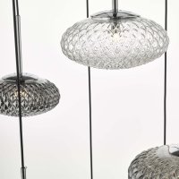 Dar Bibiana 6Lt Cluster Pendant Clear/Smkd Textured Gls Pol Chr