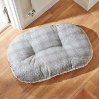 Zoon Grey Plaid Oval Cushion - Small