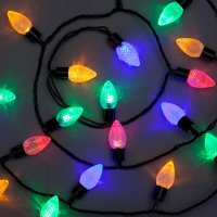 SnowTime Faceted C7 Cone String Lights 100 LED - Multicoloured