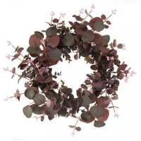 Faux Decor Wreath Eucalyptus Whirl - Violet 40cm
