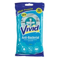 Vivid Anti-Bacterial Surface Wipes - 40 Wipes